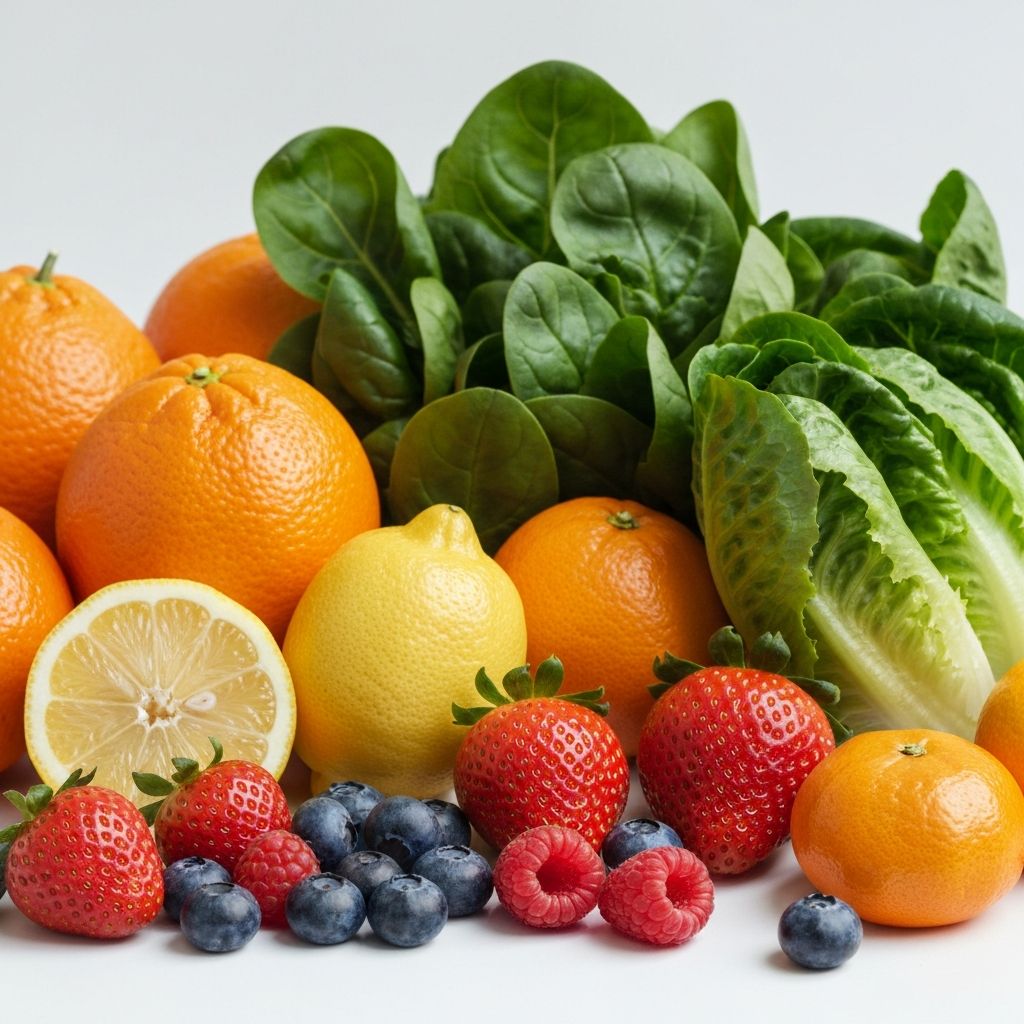 Fresh citrus fruits and berries